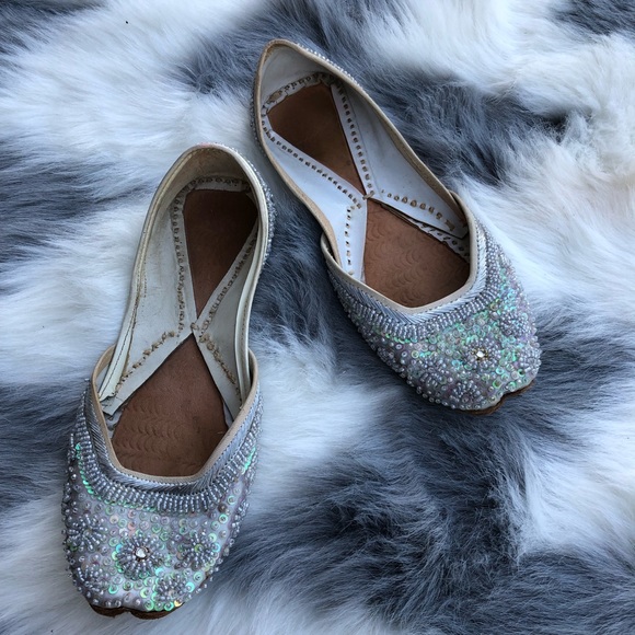 beaded mules flats
